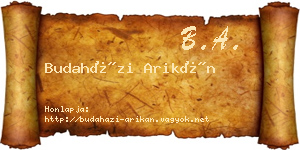 Budaházi Arikán névjegykártya